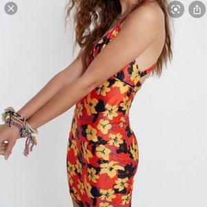 y2k bodycon hibiscus flower Urban Outfitters dress